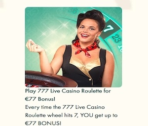 Lucky 7's Live Roulette - 777 Casino
