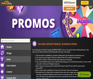 Second Deposit Bonus - Pocket Fruity Casino