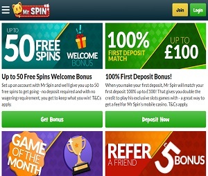 Social Media Bonuses - Mr Spin Casino