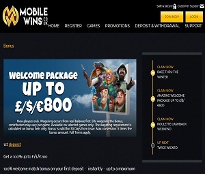 Welcome Package - Mobile Wins Casino