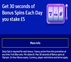 30 seconds free spins at william hill casino